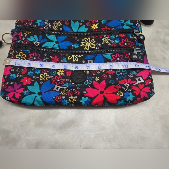 Kipling Floral Crossbody Bag Black Multicolor Floral With Monkey - Picture 6 of 8